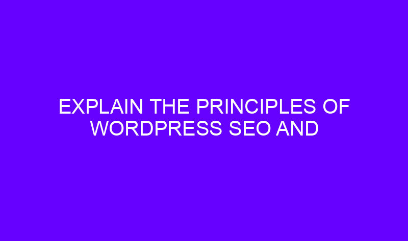 explain the principles of wordpress seo and suggest ways to optimize wordpress sites 20459 1 800x473 - Explain the principles of Wordpress SEO and suggest ways to optimize Wordpress sites